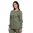 Cherokee Ww310 Snap Front Warm-Up Jacket, 78% Poly 20% Rayon, 2% Spandex , Warm Up Jacket, WW Revolution - Wine, 4XL