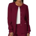 Cherokee Ww310 Snap Front Warm-Up Jacket, 78% Poly 20% Rayon, 2% Spandex , Warm Up Jacket, WW Revolution - Wine, 4XL