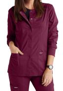 Cherokee Ww310 Snap Front Warm-Up Jacket, 78% Poly 20% Rayon, 2% Spandex , Warm Up Jacket, WW Revolution - Wine, 5XL