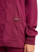 Cherokee Ww310 Snap Front Warm-Up Jacket, 78% Poly 20% Rayon, 2% Spandex , Warm Up Jacket, WW Revolution - Wine, XXS