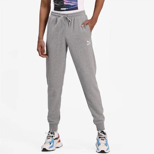 Classics Cuffed Men's Sweatpants in Medium Gray Heather, Size Small, Cotton/Elastane by Puma
