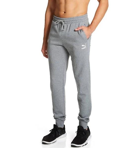 Classics Cuffed Men's Sweatpants in Medium Gray Heather, Size XL, Cotton/Elastane by Puma