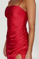 Claudette Satin Drape Midi Dress | Red | MESHKI Sale Dresses | Size L | in Multiple Sizes & Styles | AfterPay Available