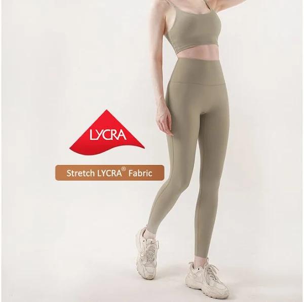 Click Holic Women's Power Leggings / Tights / Yoga Pants / Compression Leggings / Seamless Leggings - Beige Size Small - AfterPay & zipPay Available