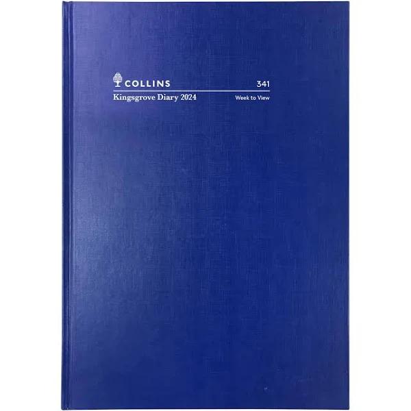 Collins Kingsgrove 2024 Diary - Week To View, Size A4, Blue