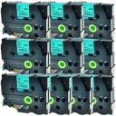 Compatible 10 x PT-1230PC Brother PT1230PC P-Touch Tape 9mm Black Text On Yellow Tape