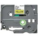 Compatible 10 x PT-1290 Tape Brother PT1290 6mm Black Text On Silver Laminated Tape - 8 Meters