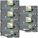 Compatible 10 x PT-2730 Tape Brother PT2730 18mm Black Text On Silver Laminated Tape - 8 Meters