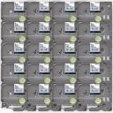 Compatible 10 x PT-3600 Tape Brother PT3600 12mm Black Text On Silver Laminated Tape - 8 Meters