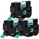 Compatible 10 x PT-D600 Tape Brother PTD600 18mm Black Text On Silver Laminated Tape - 8 Meters