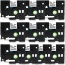 Compatible 10 x PT-P710BT Brother PTP710BT P-Touch Tape 9mm Black Text On Green Tape