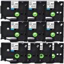 Compatible 10 x PT-P710BT Tape Brother PTP710BT 18mm Black Text On Green Laminated Tape - 8 Meters