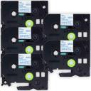 Compatible 10 x PT-P950NW Tape Brother PTP950NW 6mm Black Text On Silver Laminated Tape - 8 Meters