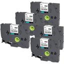 Compatible 10 x PT1180 Tape Brother PT-1180 6mm White Text On Black Laminated Tape - 8 Meters