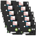 Compatible 10 x PT2420PC Brother PT-2420PC P-Touch Tape 9mm Black Text On White Tape