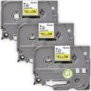 Compatible 10 x PT2430PC Tape Brother PT-2430PC 24mm White Text On Blue Laminated Tape - 8 Meters