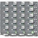 Compatible 10 x PT9200DX Tape Brother PT-9200DX 24mm Black Text On White Flexible ID Laminated Tape