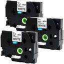 Compatible 10 x PT9600 Tape Brother PT-9600 18mm White Text On Black Laminated Tape - 8 Meters