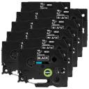 Compatible 10 x PTP910BT Tape Brother PT-P910BT 18mm White Text On Black Laminated Tape - 8 Meters