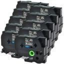 Compatible 10 x TZe355 Brother TZe-355 24mm White Text On Black Laminated Tape - 8 Metres