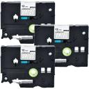 Compatible 3 x PT-1280DT Brother PT1280DT P-Touch Tape 9mm Black Text On Green Tape