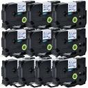 Compatible 3 x PT-E550WVP Tape Brother PTE550WVP 8.8mm Black Text On Yellow Heat Shrink Tube Tape