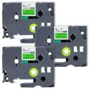 Compatible 3 x PT2300 Tape Brother PT-2300 24mm Black Text On Green Fluorescent Laminated Tape