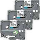 Compatible 3 x PT2430PC Brother PT-2430PC P-Touch Tape 6mm Black Text On Clear Tape