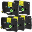 Compatible 3 x PTD800W Tape Brother PT-D800W 18mm White Text On Black Laminated Tape - 8 Meters