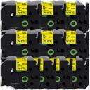 Compatible 3 x PTD800W Tape Brother PT-D800W 24mm White Text On Blue Laminated Tape - 8 Meters