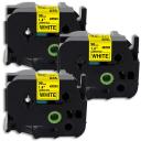 Compatible 3 x PTP950NW Tape Brother PT-P950NW 36mm Black Text On Yellow Laminated Tape