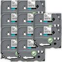 Compatible 5 x PT-1230PC Brother PT1230PC P-Touch Tape 9mm Black Text On Green Tape