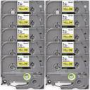 Compatible 5 x PT-1230PC Brother PT1230PC P-Touch Tape 9mm Black Text On Green Tape