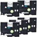 Compatible 5 x PT-9800PCN Tape Brother PT9800PCN 24mm Black Text On Green Fluorescent Laminated Tape - 5 Meters