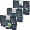 Compatible 5 x PT-E550WVP Tape Brother PTE550WVP 18mm Blue Text On White Fabric Tape - 3 Meter