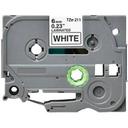 Compatible 5 x PT-E550WVP Tape Brother PTE550WVP 18mm Blue Text On White Fabric Tape - 3 Meter