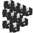 Compatible 5 x PT-H300Li Tape Brother PTH300Li 18mm Black Text On White Fabric Tape - 3 Meters