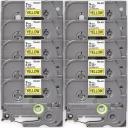 Compatible 5 x PT-P300BT Brother PTP300BT P-Touch Tape 12mm Black Text On Green Tape