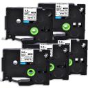 Compatible 5 x PT-P700 Tape Brother PTP700 5.8mm Black Text On White Heat Shrink Tube Tape