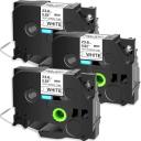 Compatible 5 x PT-P710BT Tape Brother PTP710BT 18mm Black Text On Silver Laminated Tape - 8 Meters