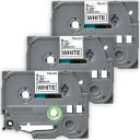 Compatible 5 x PT1400 Tape Brother PT-1400 12mm Black Text On Silver Laminated Tape