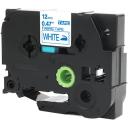 Compatible 5 x PT2300 Tape Brother PT-2300 12mm Black Text On White Flexible ID Laminated Tape