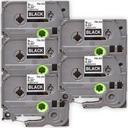 Compatible 5 x PT9200PC Brother PT-9200PC P-Touch Tape 9mm White Text On Black Tape