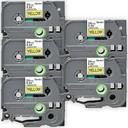 Compatible 5 x PT9200PC Brother PT-9200PC P-Touch Tape 9mm White Text On Black Tape