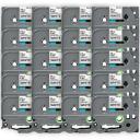 Compatible 5 x PT9500PC Tape Brother PT-9500PC 12mm White Text On Clear Laminated Tape - 8 Meters