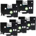 Compatible 5 x PT9600 Tape Brother PT-9600 18mm White Text On Black Laminated Tape - 8 Meters