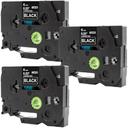 Compatible 5 x PT9700PC Brother PT-9700PC P-Touch Tape 12mm Black Text On Silver Tape