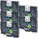 Compatible 5 x PT9700PC Brother PT-9700PC P-Touch Tape 12mm Black Text On Silver Tape