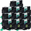 Compatible 5 x PT9700PC Brother PT-9700PC P-Touch Tape 12mm Black Text On Silver Tape