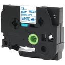 Compatible 5 x PTD450 Tape Brother PT-D450 12mm White Text On Clear Laminated Tape - 8 Meters